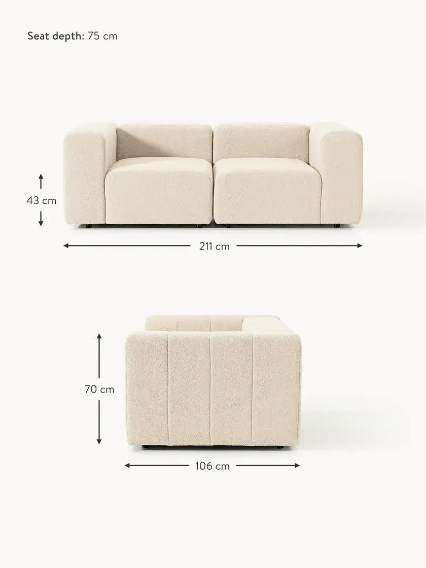 Lena 3 Kişilik Modüler Kanepe | Buklet Kumaşla Modern Konfor